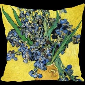 Still Life With Irises By Van Gogh Throw Pillow